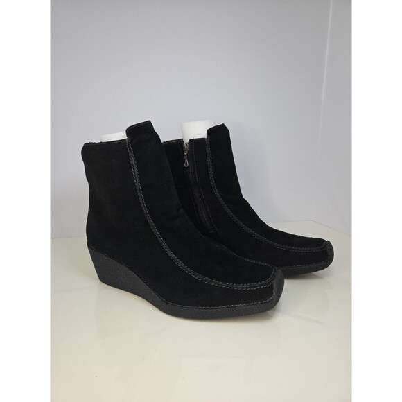 Naturalizer Ankle Boots Zip Up Sz 9.5 Black Suede Scotchguard Waterproof NWT - Picture 4 of 10